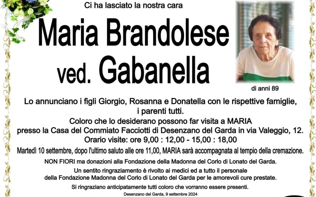 Maria Brandolese ved. Gabanella