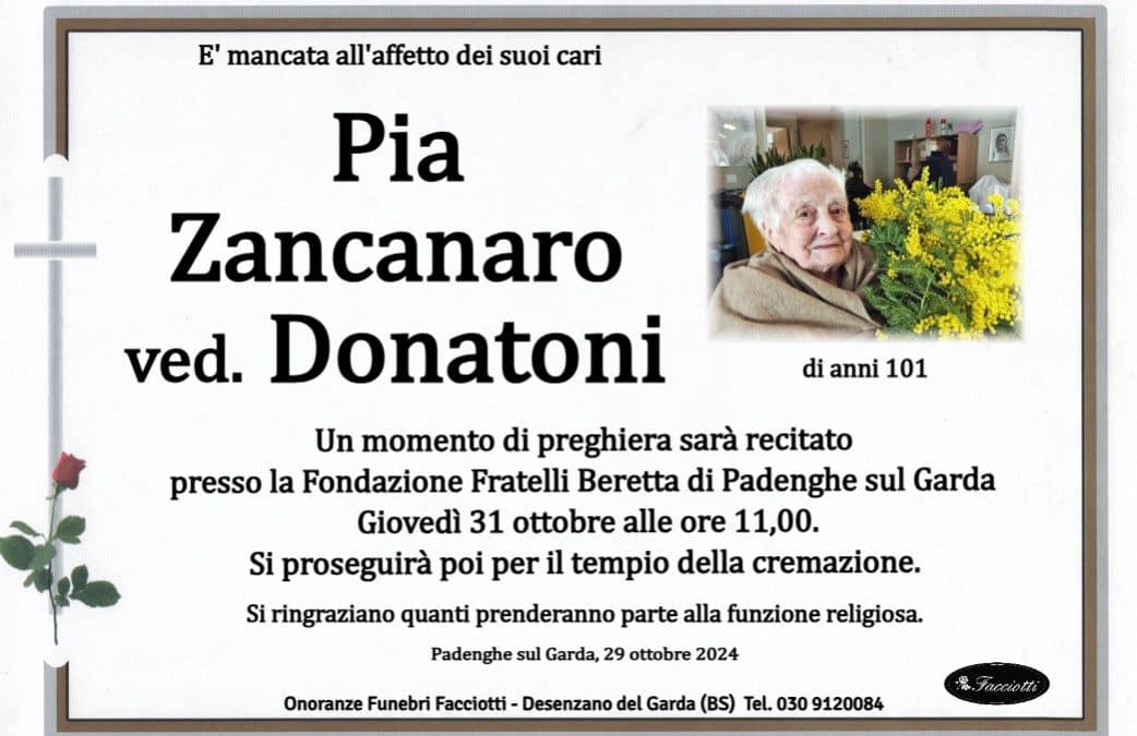 Pia Zancanaro ved. Donatoni