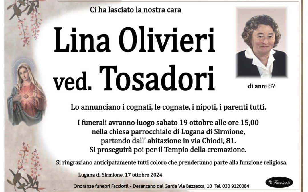 Lina Olivieri ved. Tosadori