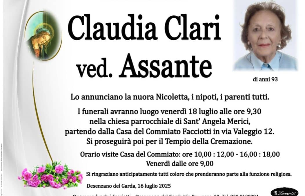 Claudia Clari ved. Assante