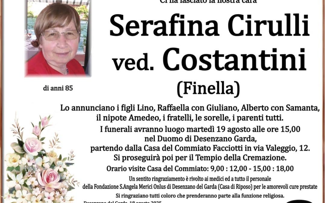 Serafina Cirulli ved Costantini (FINELLA)