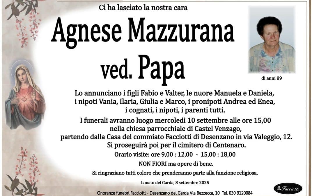 Agnese Mazzurana ved. Papa