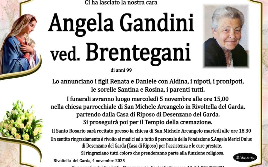 Angela Gandini ved. Brentegani