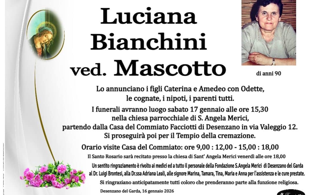 Luciana Bianchini ved. Mascotto
