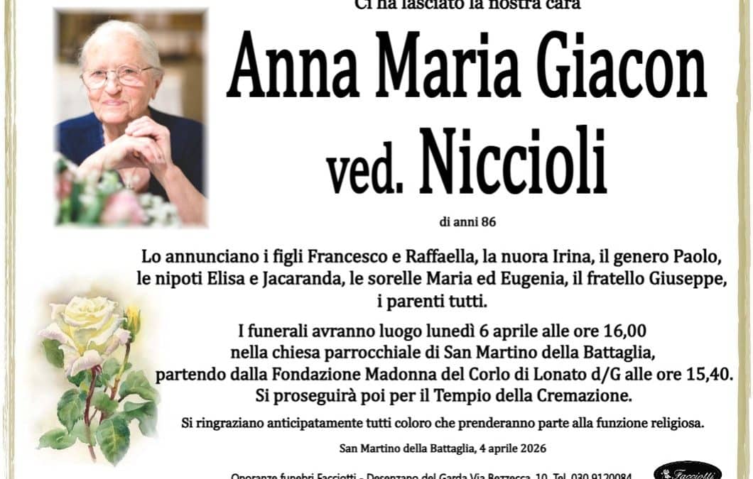 Anna Maria Giacon ved. Niccioli