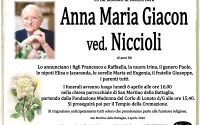 Anna Maria Giacon ved. Niccioli