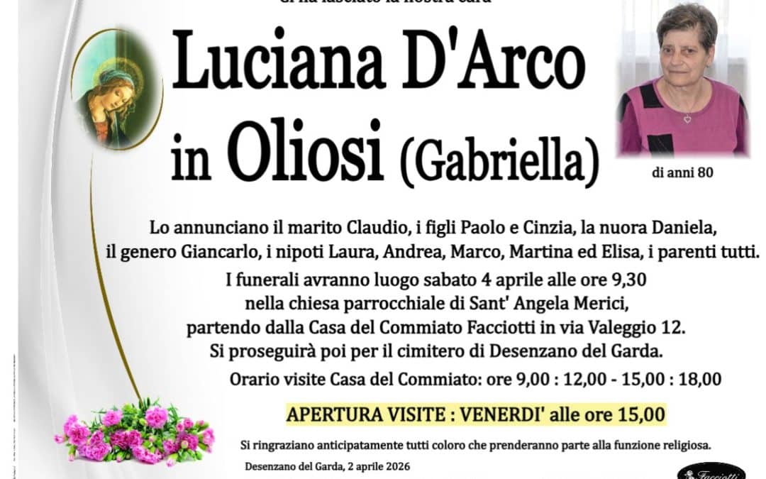 Luciana D’Arco in Oliosi