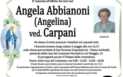 Angela Abbianoni (Angelina) ved. Carpani