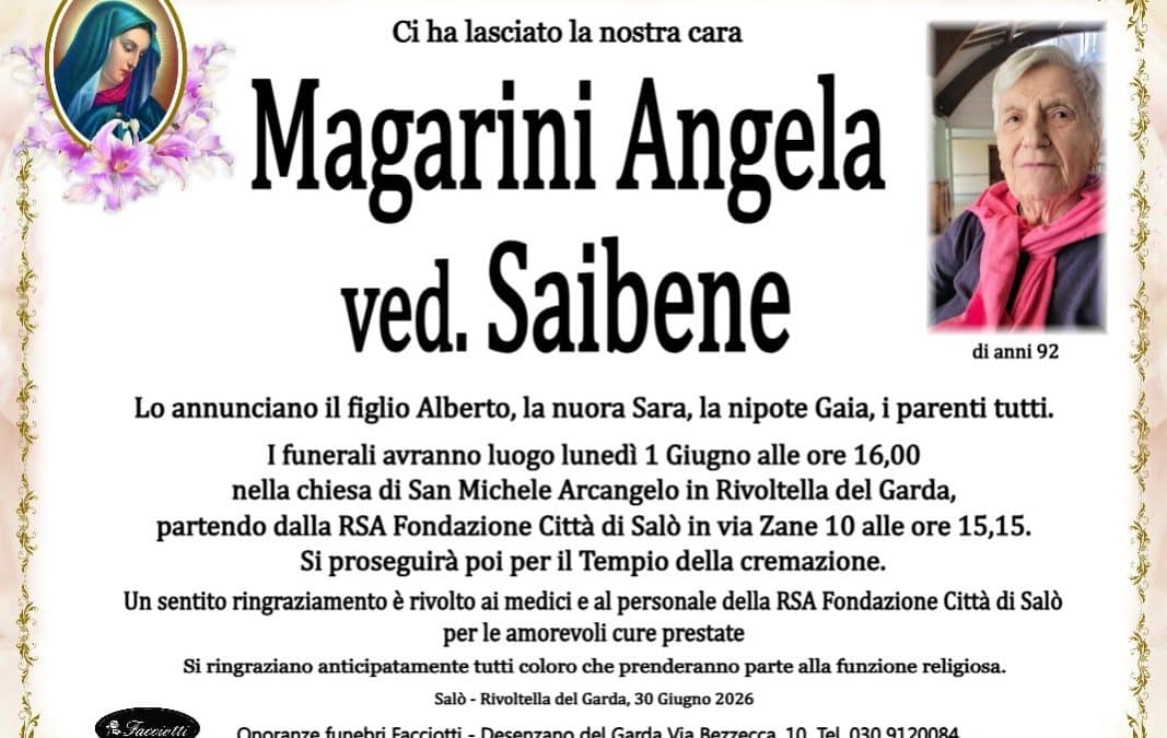Angela Magarini ved. Saibene