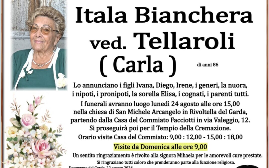 Itala Bianchera ved. Tellaroli (Carla)